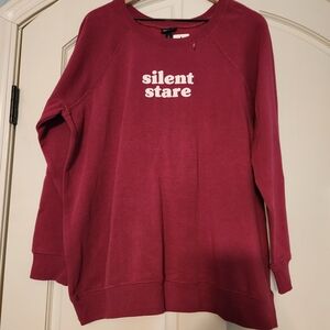 Torrid Silent Stare Burgundy Sweatshirt